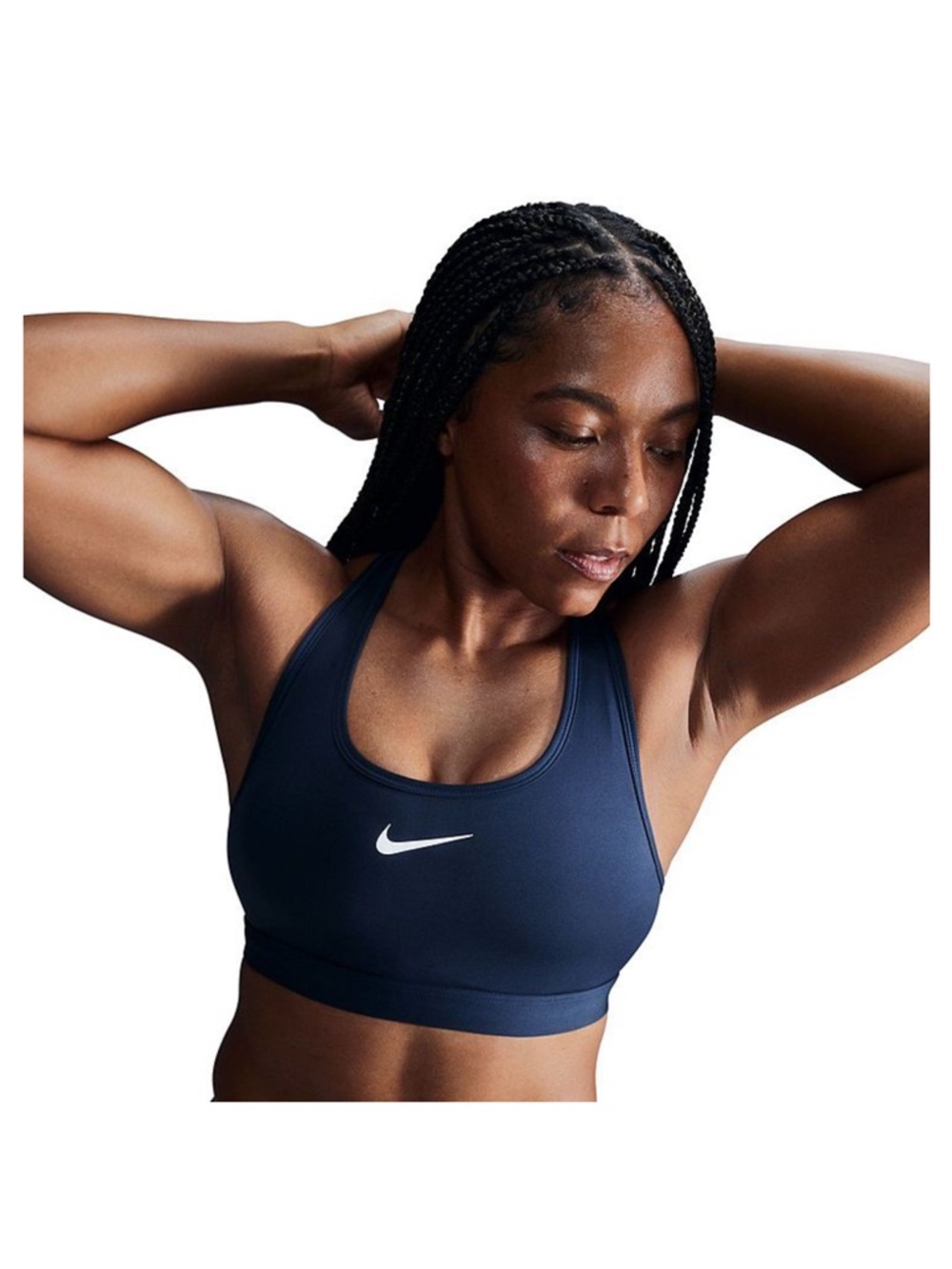 Nike Navy Blue Swoosh Sports Bra - Medium Support
